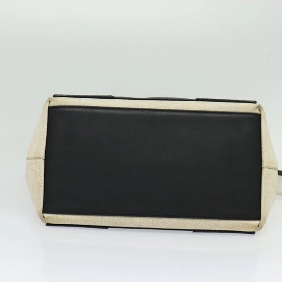 BALENCIAGA Navy Kabas Hand Bag Canvas Ivory Silver - Picture 5 of 16